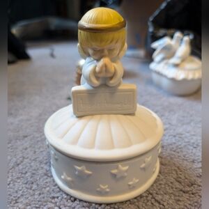 Vintage Hallmark Ceramic Angels Among Us Trinket Box
